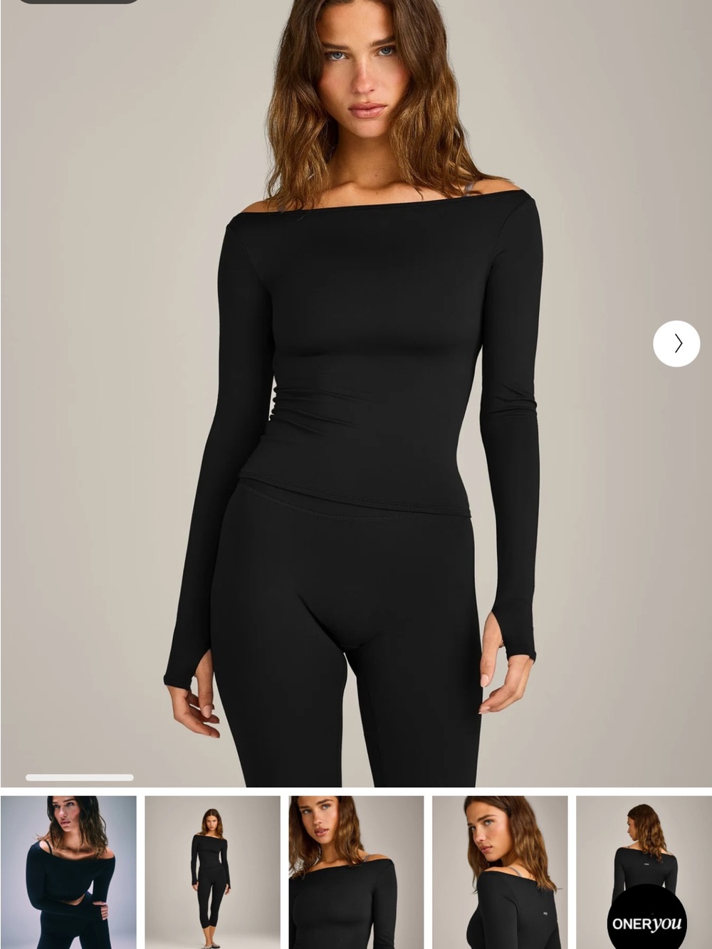 ONER ACTIVE FORMESOFT™ FITTED OFF-THE-SHOULDER LONG SLEEVE TOP
